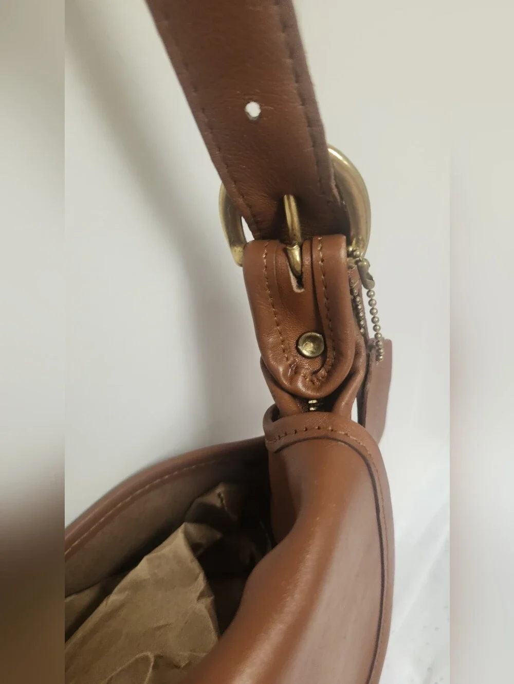 Vintage 1994 Coach Classic Brown Leather Saddle Bag AMAZING 32 YO PURSE